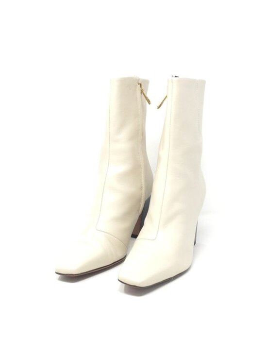 Franco Sarto Shoes - Franco Sarto Briar Snip Toe Heeled Ankle Boot Chalk White Leather 8 M